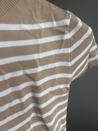 Maglietta a righe beige e bianche Tg. XS/S