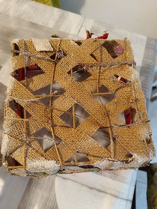 2 Cestini Natalizi Decorati cm 20x20x10