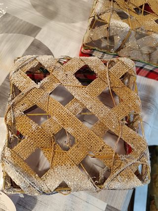 2 Cestini Natalizi Decorati cm 20x20x10