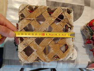 2 Cestini Natalizi Decorati cm 20x20x10