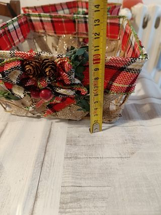 2 Cestini Natalizi Decorati cm 20x20x10