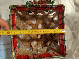 2 Cestini Natalizi Decorati cm 20x20x10