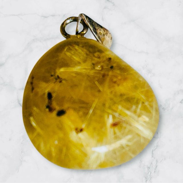 3 Colgantes Cuarzo Rutilado