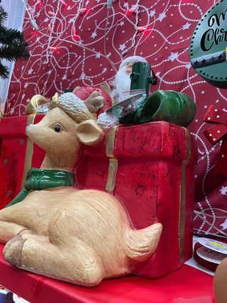 Base albero renna con cappello Babbo Natale