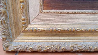 Cuadro bodegón clásico con marco grabado