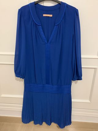 Vestido azul manga francesa