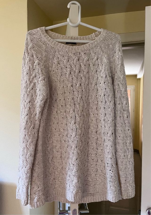 Jersey Massimo Dutti Lana y Cachemir Beige Talla L
