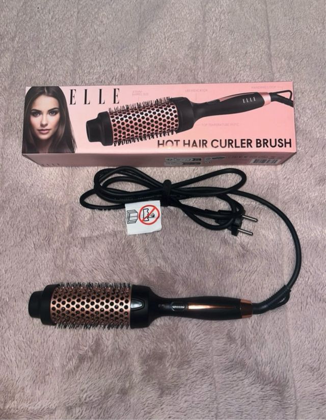 Cepillo Rizador Elle Negro y Rosa