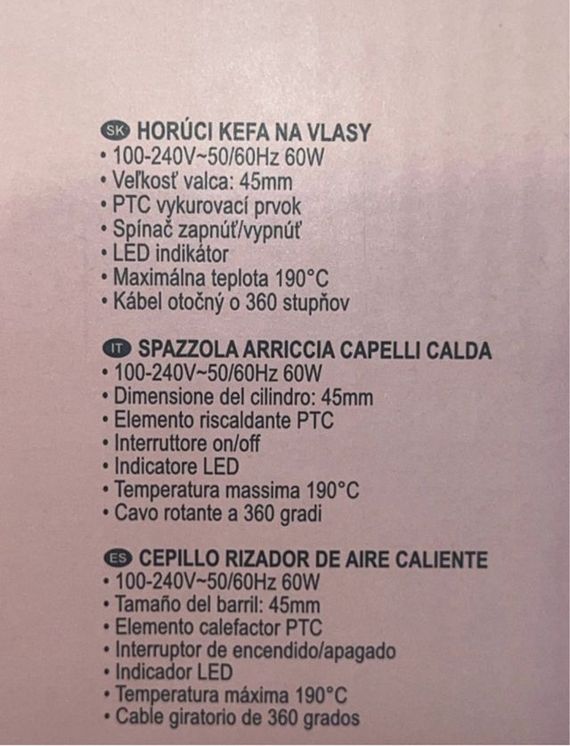 Cepillo Rizador Elle Negro y Rosa