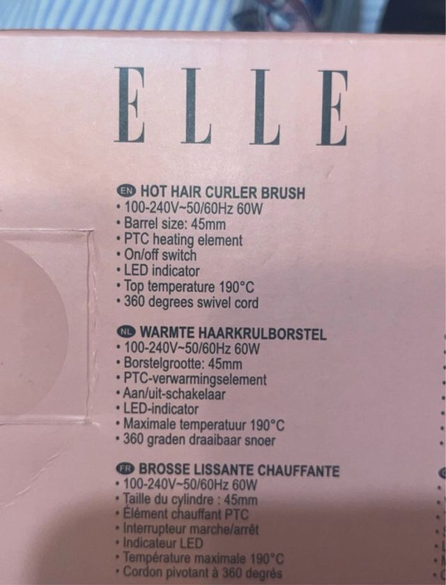 Cepillo Rizador Elle Negro y Rosa