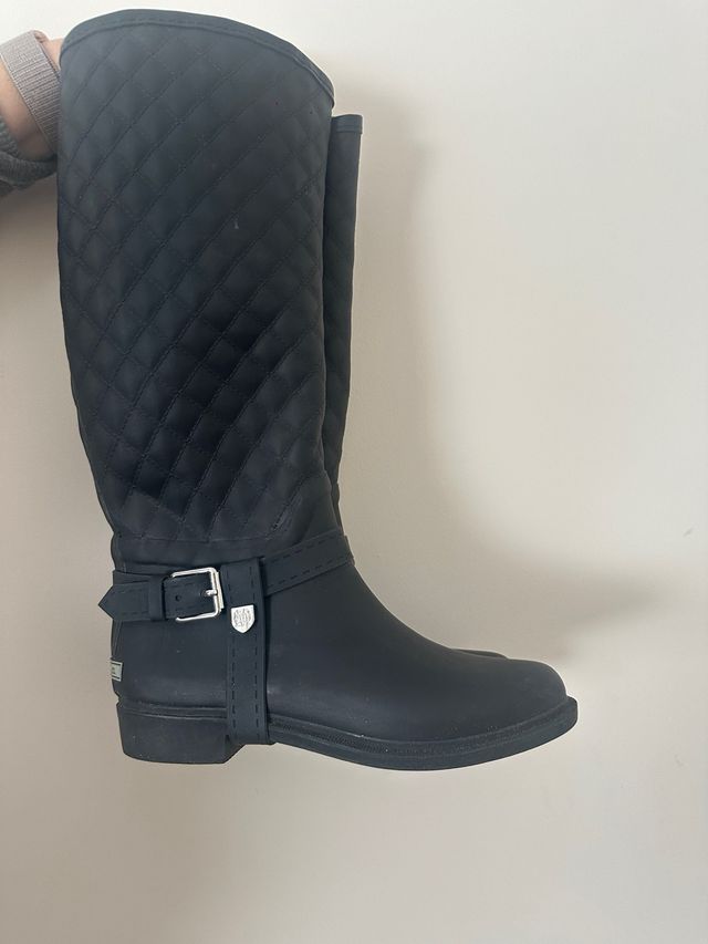 Botas de agua negras acolchadas talla 37