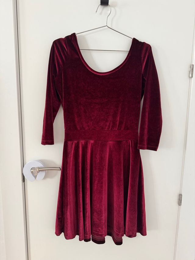 Vestido Terciopelo Burdeos