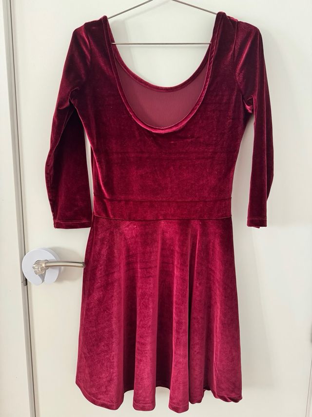 Vestido Terciopelo Burdeos