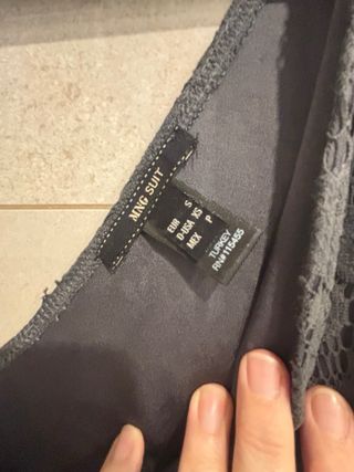 Vestido Mango encaje gris talla S