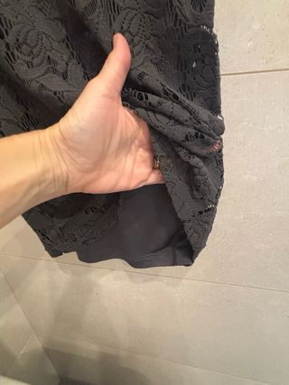 Vestido Mango encaje gris talla S