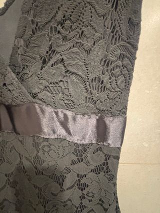 Vestido Mango encaje gris talla S