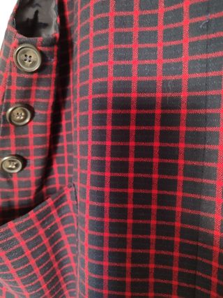 Vestido Peto Cuadros Rojo y Azul T M