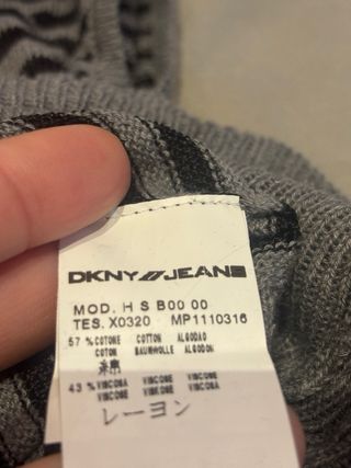 Gilet Dkny Jeans righe nero/grigio Tg. XS