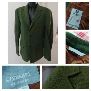 Blazer Stefanel Uomo Verde Herringbone