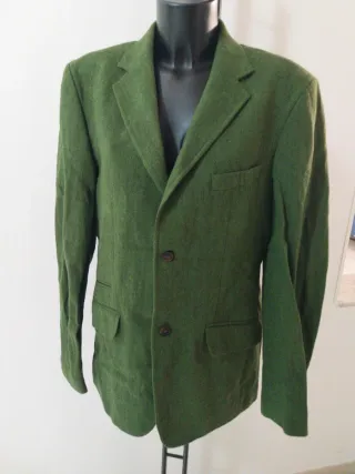 Blazer Stefanel Uomo Verde Herringbone