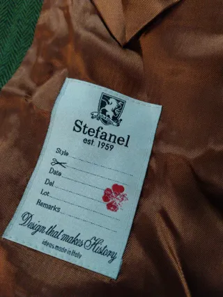 Blazer Stefanel Uomo Verde Herringbone