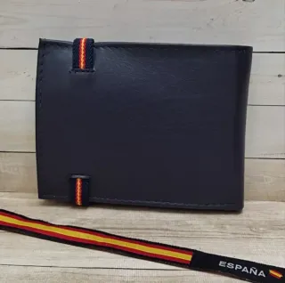 CARTERA MONEDERO PIEL CIERRE BANDERA + REGALO PULS