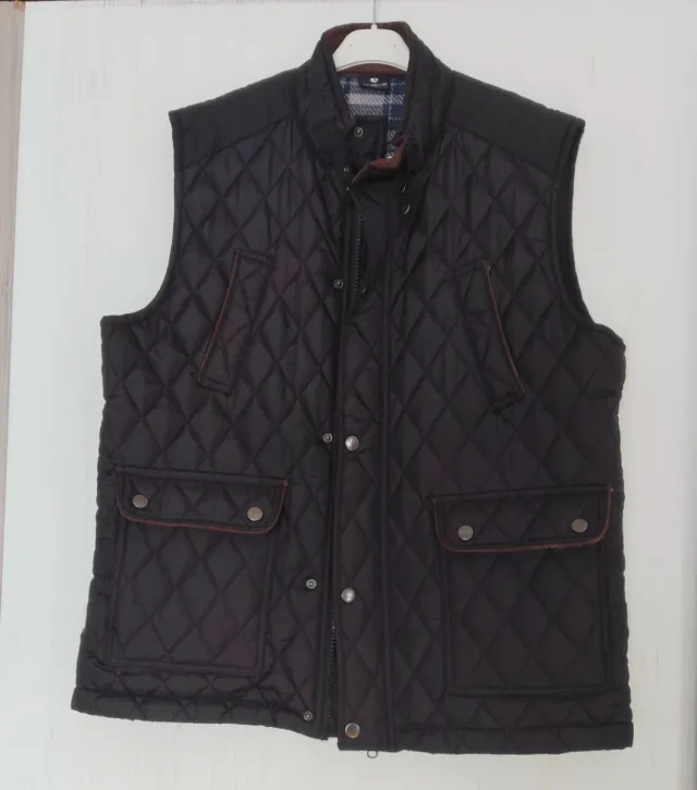 Chaleco acolchado hombre negro/marrón