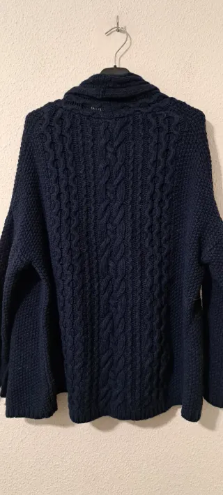 Cárdigan Mango Azul Trenzado