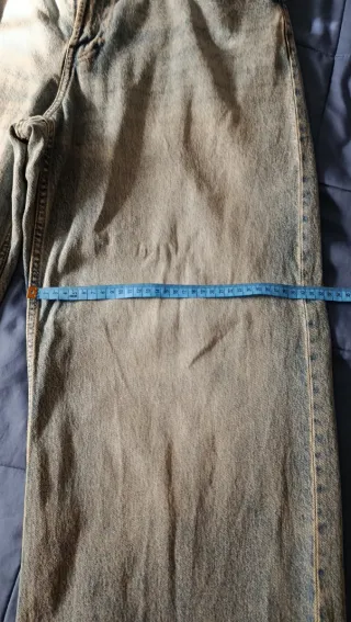 Pantalón vaquero baggy azul mujer