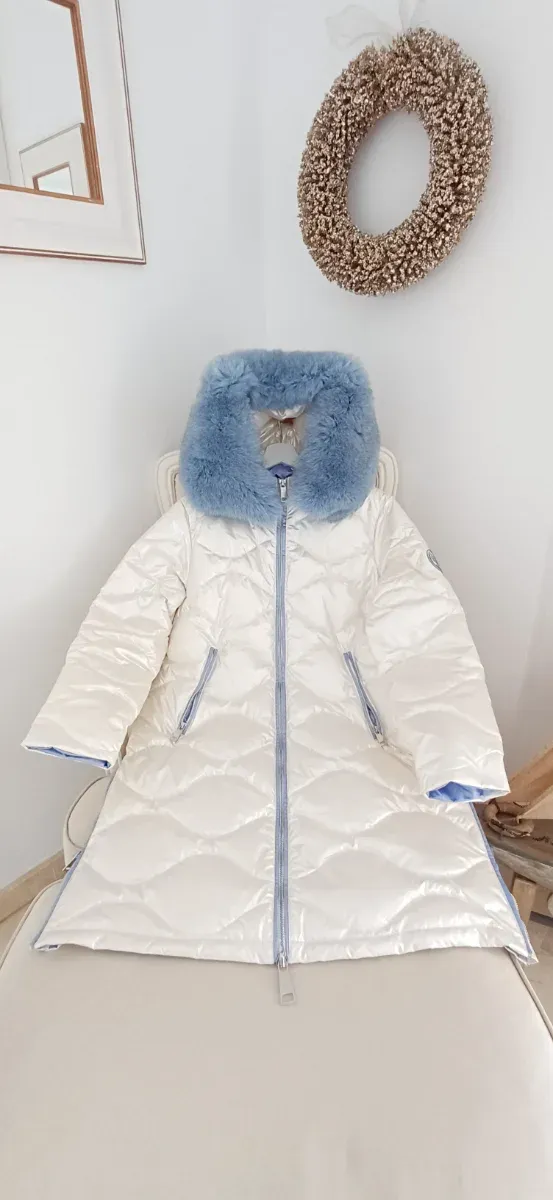 Plumífero LOcoluxo Premiu blanco capucha azul