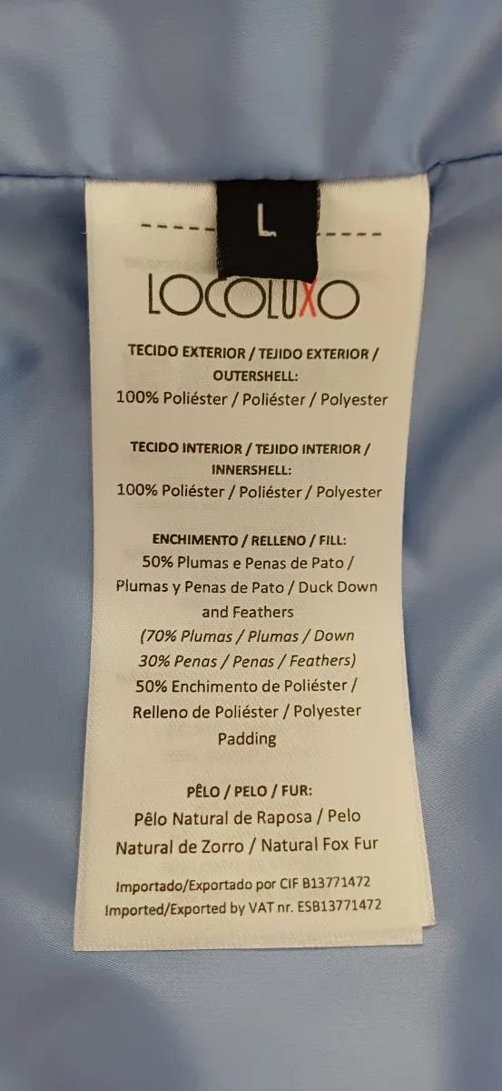 Plumífero LOcoluxo Premiu blanco capucha azul