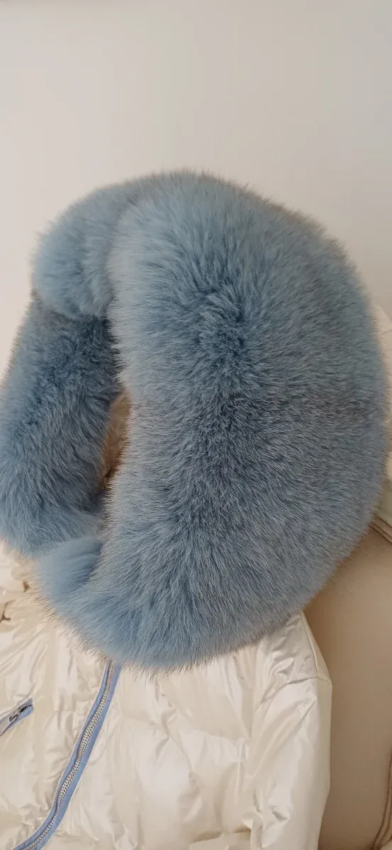 Plumífero LOcoluxo Premiu blanco capucha azul