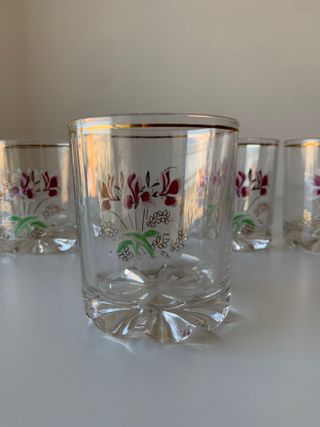 Set 6 Bicchieri Vintage Cerve Rock Rosa Floreali