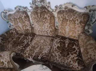 Divano Veneziano Tessuto e Legno