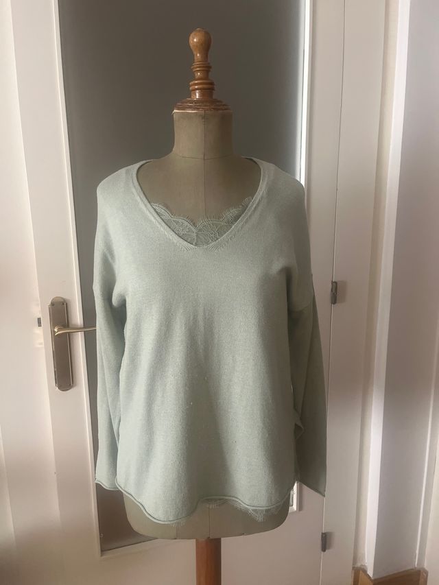 Jersey verde suave con top lencero