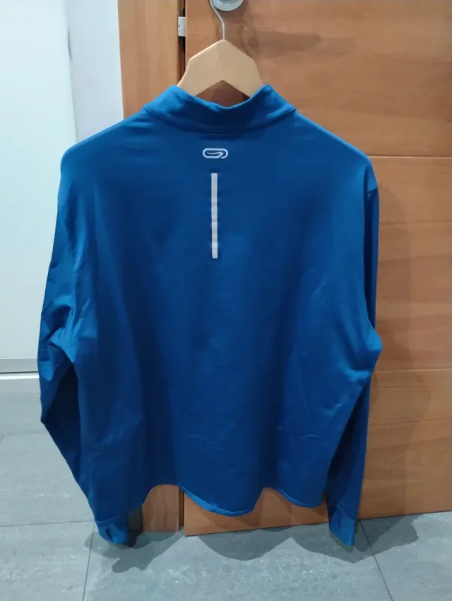 Camiseta 1/2 cremallera azul deportiva