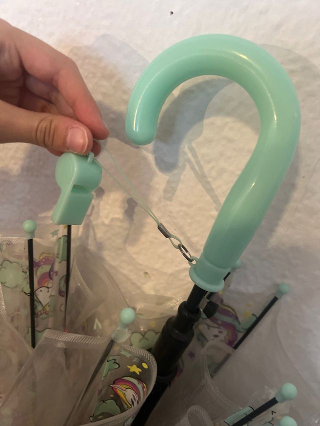 Paraguas infantil unicornio transparente