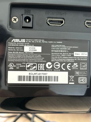 Monitor Asus VX239 23 Negro