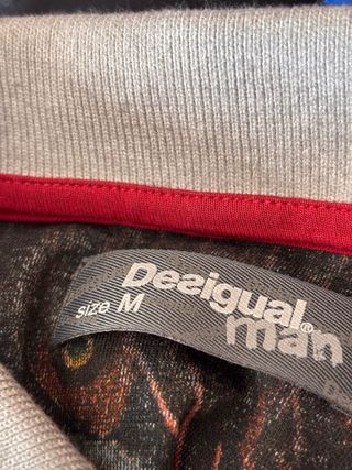 Polo Desigual gris estampado caballero