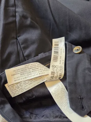 Pantalón Massimo Dutti Azul Marino Recto