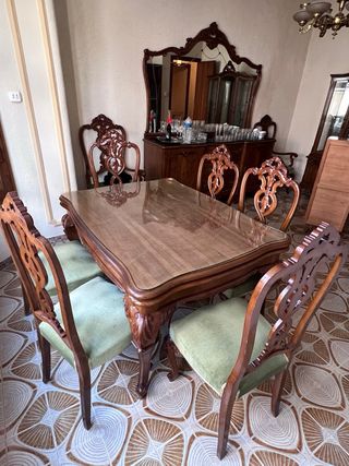 Mesa de comedor extensible de madera