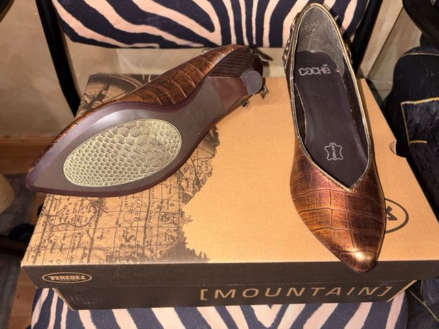 Zapatos Cache Talla 37 Marrón Dorado