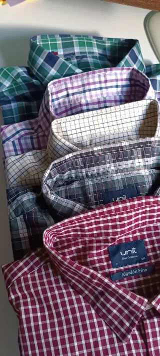 Lote 5 Camisas Caballero Talla XXL Cuadros