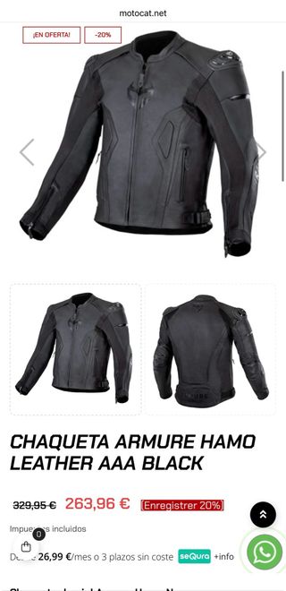 Chaqueta de moto Armure AAA Black