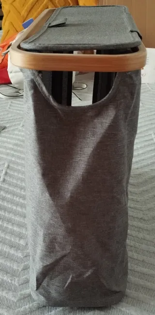 Cesta Organizadora Baño Bambú y Tela 2 unidades