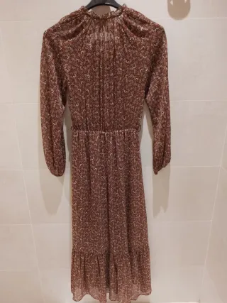 Vestido Zara Estampado Marrón Talla XS