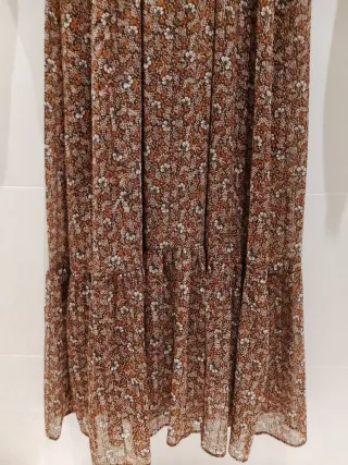 Vestido Zara Estampado Marrón Talla XS