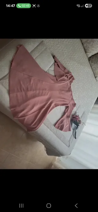 Vestido elegante rosa talla única