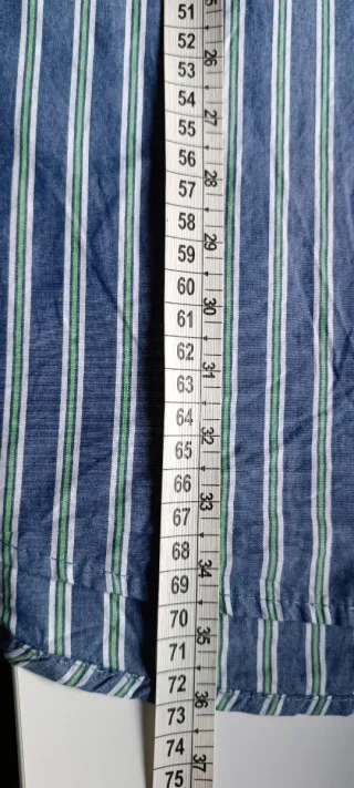 Camisa Tommy Hilfiger Rayas Azul y Verde Talla M