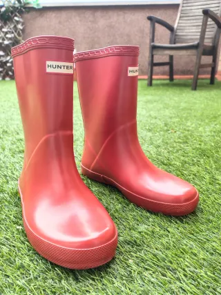 Botas de agua Hunter rojas niña, talla 33